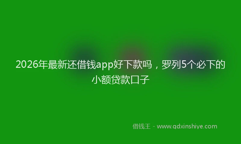 2026年最新还借钱app好下款吗，罗列5个必下的小额贷款口子