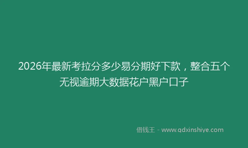 2026年最新考拉分多少易分期好下款，整合五个无视逾期大数据花户黑户口子