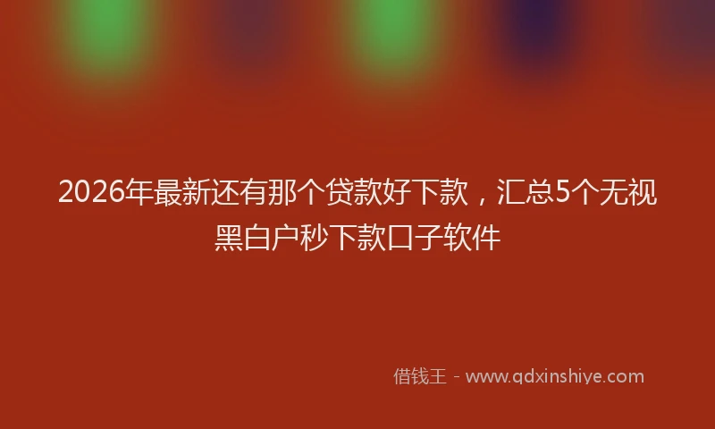 2026年最新还有那个贷款好下款，汇总5个无视黑白户秒下款口子软件