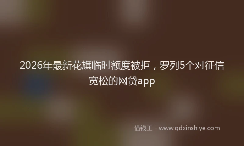 2026年最新花旗临时额度被拒，罗列5个对征信宽松的网贷app