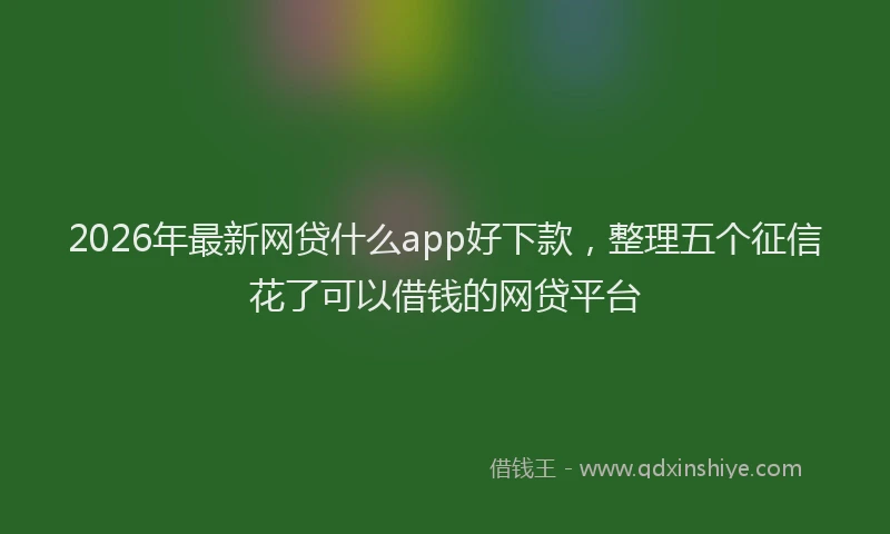 2026年最新网贷什么app好下款，整理五个征信花了可以借钱的网贷平台
