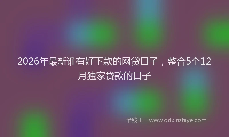 2026年最新谁有好下款的网贷口子，整合5个12月独家贷款的口子