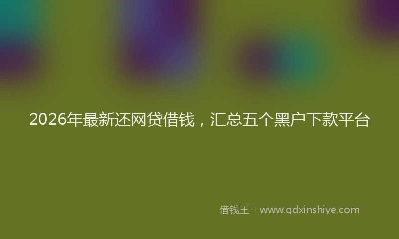 2026年最新还网贷借钱，汇总五个黑户下款平台