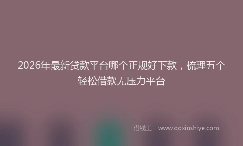 2026年最新贷款平台哪个正规好下款，梳理五个轻松借款无压力平台
