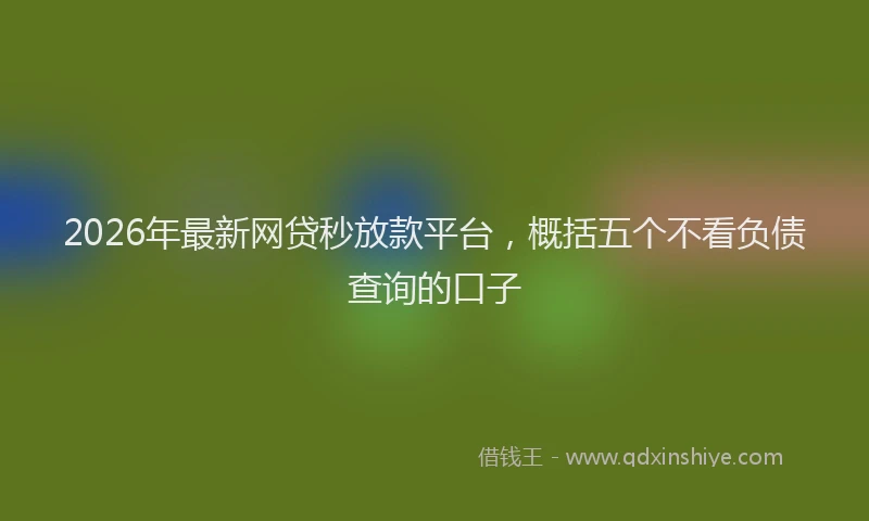 2026年最新网贷秒放款平台，概括五个不看负债查询的口子