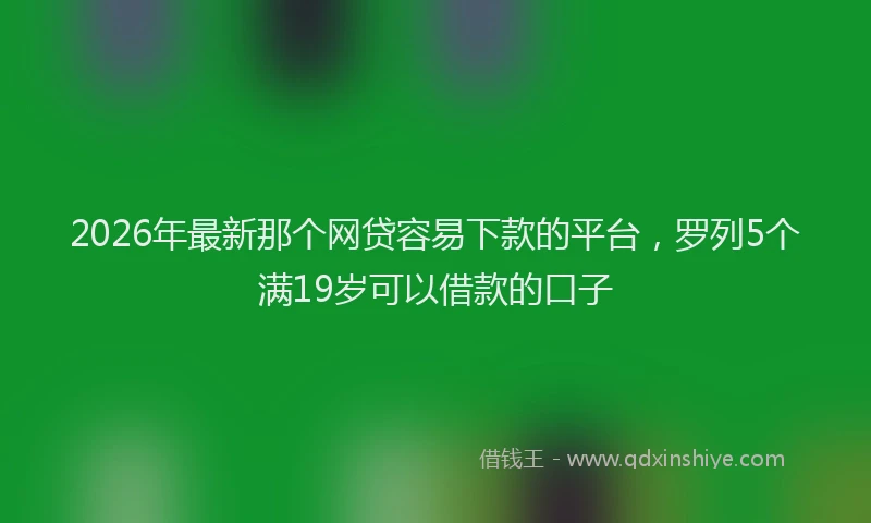 2026年最新那个网贷容易下款的平台，罗列5个满19岁可以借款的口子
