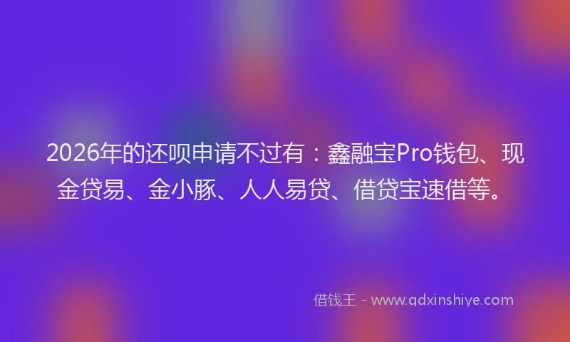 2026年的还呗申请不过有：鑫融宝Pro钱包、现金贷易、金小豚、人人易贷、借贷宝速借等。