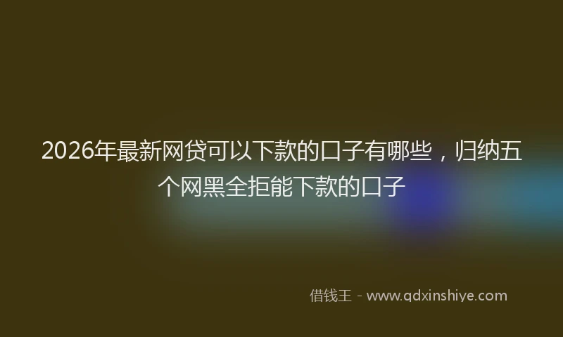 2026年最新网贷可以下款的口子有哪些，归纳五个网黑全拒能下款的口子