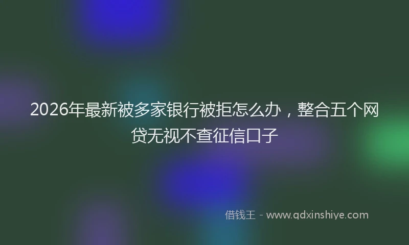 2026年最新被多家银行被拒怎么办，整合五个网贷无视不查征信口子