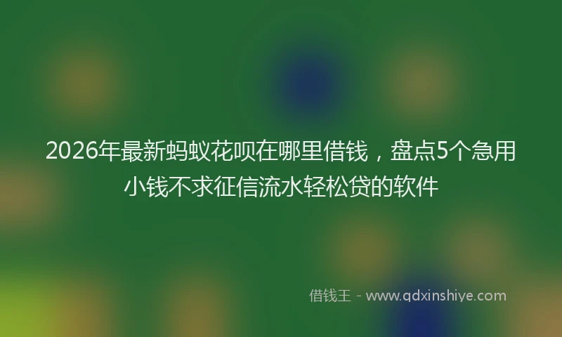 2026年最新蚂蚁花呗在哪里借钱，盘点5个急用小钱不求征信流水轻松贷的软件
