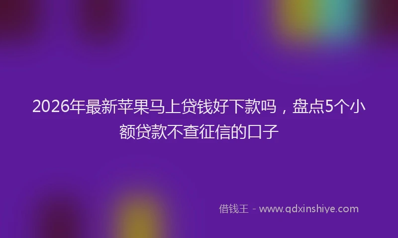 2026年最新苹果马上贷钱好下款吗，盘点5个小额贷款不查征信的口子