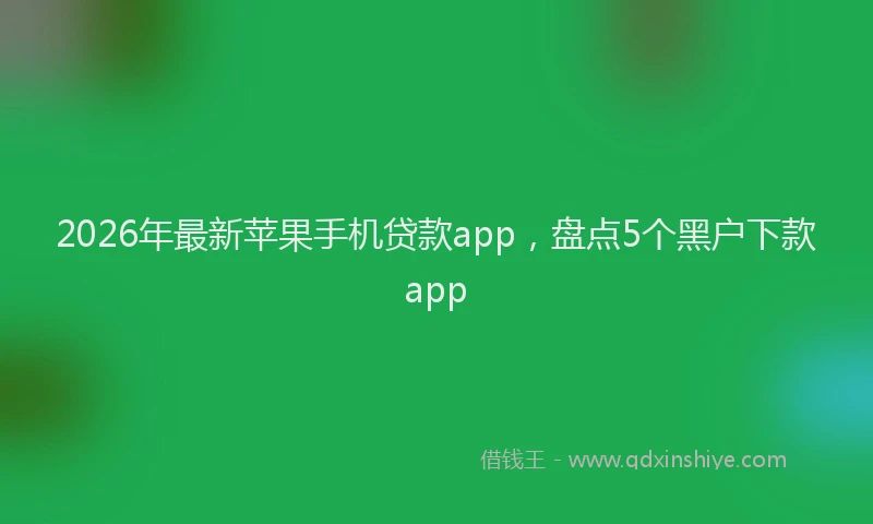 2026年最新苹果手机贷款app，盘点5个黑户下款app