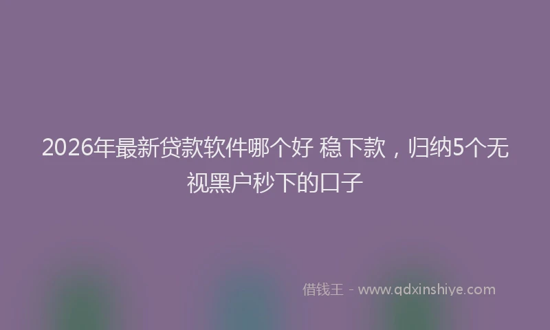 2026年最新贷款软件哪个好 稳下款，归纳5个无视黑户秒下的口子