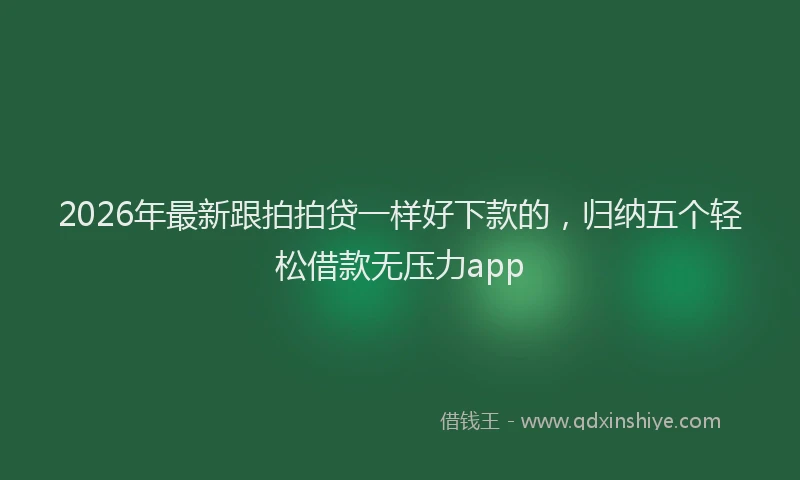 2026年最新跟拍拍贷一样好下款的，归纳五个轻松借款无压力app