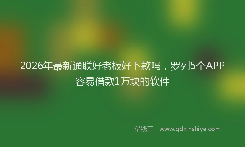 2026年最新通联好老板好下款吗，罗列5个APP容易借款1万块的软件