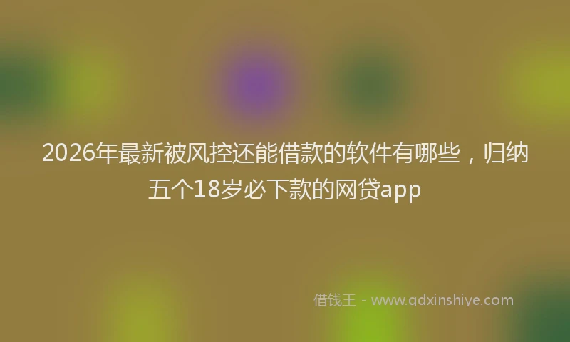 2026年最新被风控还能借款的软件有哪些，归纳五个18岁必下款的网贷app