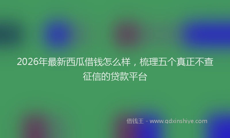 2026年最新西瓜借钱怎么样，梳理五个真正不查征信的贷款平台