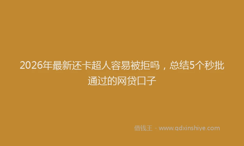 2026年最新还卡超人容易被拒吗，总结5个秒批通过的网贷口子