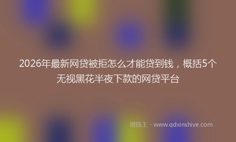 2026年最新网贷被拒怎么才能贷到钱，概括5个无视黑花半夜下款的网贷平台
