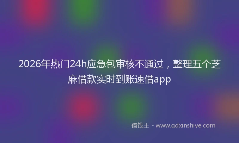 2026年热门24h应急包审核不通过，整理五个芝麻借款实时到账速借app