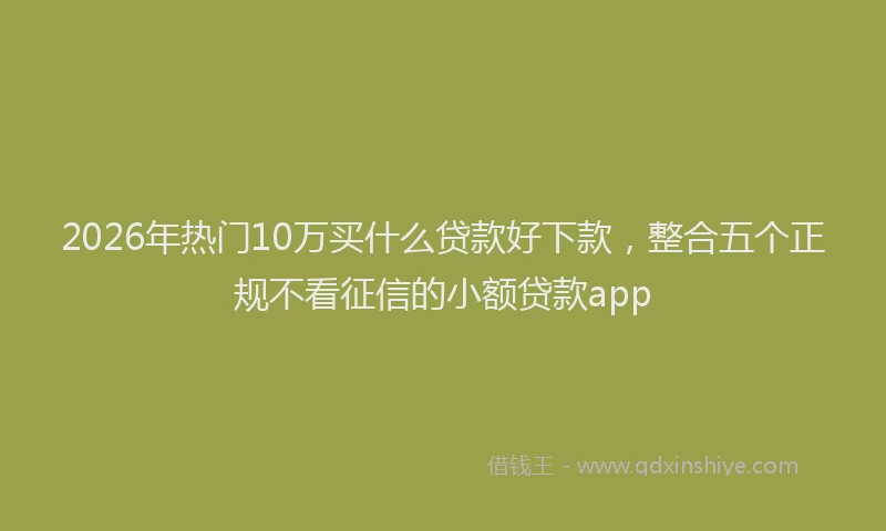 2026年热门10万买什么贷款好下款，整合五个正规不看征信的小额贷款app