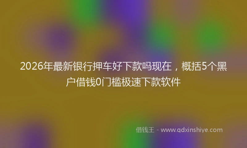 2026年最新银行押车好下款吗现在，概括5个黑户借钱0门槛极速下款软件
