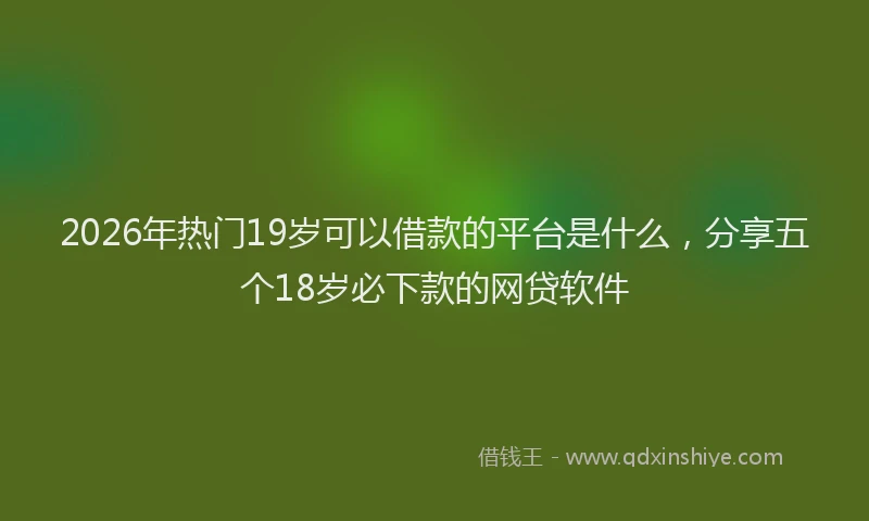 2026年热门19岁可以借款的平台是什么，分享五个18岁必下款的网贷软件