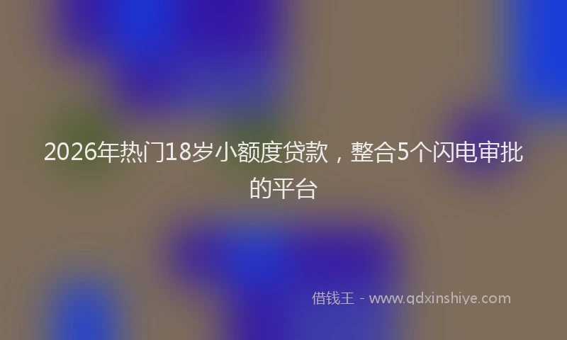 2026年热门18岁小额度贷款，整合5个闪电审批的平台