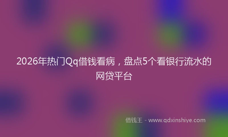 2026年热门Qq借钱看病，盘点5个看银行流水的网贷平台