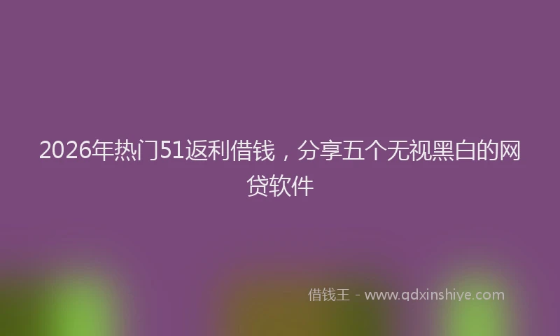 2026年热门51返利借钱，分享五个无视黑白的网贷软件