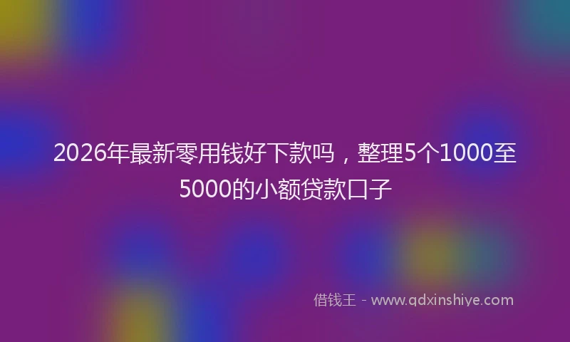 2026年最新零用钱好下款吗，整理5个1000至5000的小额贷款口子