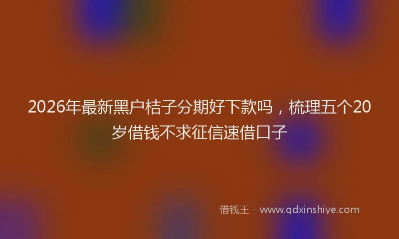 2026年最新黑户桔子分期好下款吗，梳理五个20岁借钱不求征信速借口子