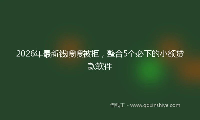 2026年最新钱嗖嗖被拒，整合5个必下的小额贷款软件