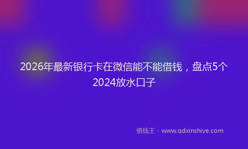 2026年最新银行卡在微信能不能借钱，盘点5个2024放水口子