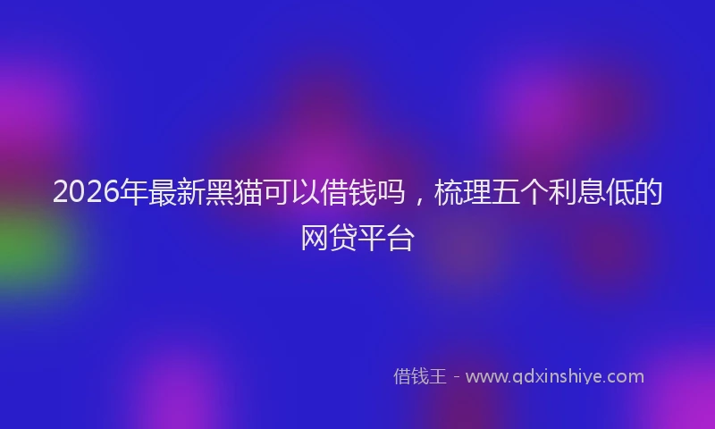 2026年最新黑猫可以借钱吗，梳理五个利息低的网贷平台