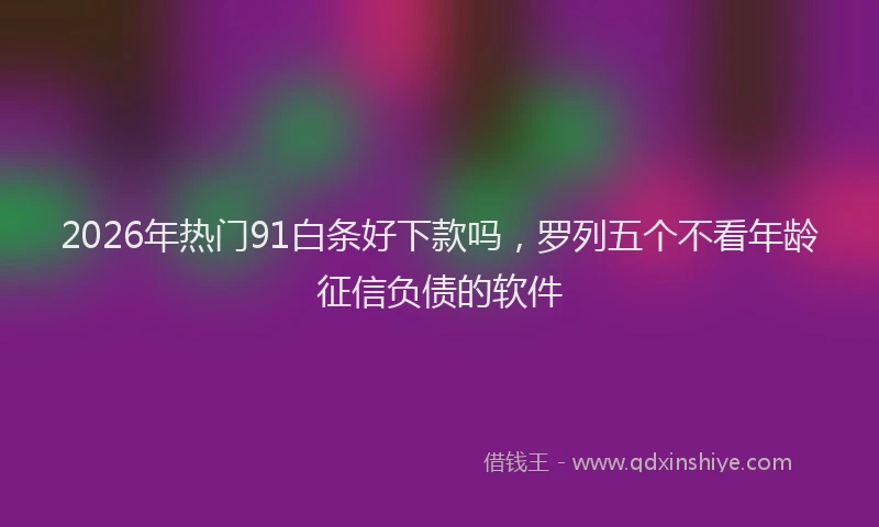 2026年热门91白条好下款吗，罗列五个不看年龄征信负债的软件