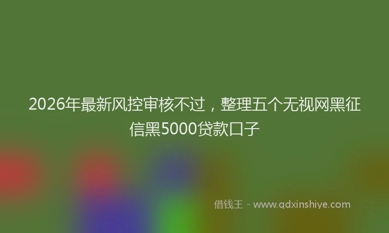 2026年最新风控审核不过，整理五个无视网黑征信黑5000贷款口子