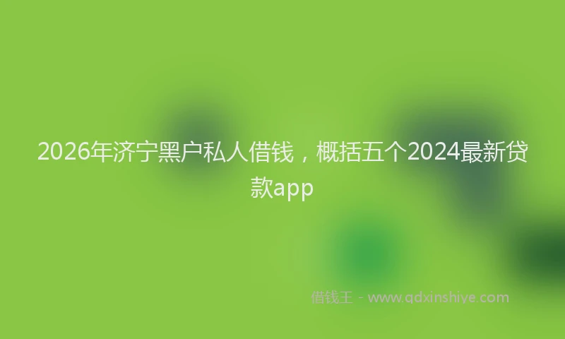 2026年济宁黑户私人借钱，概括五个2024最新贷款app