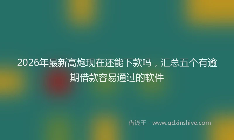 2026年最新高炮现在还能下款吗，汇总五个有逾期借款容易通过的软件