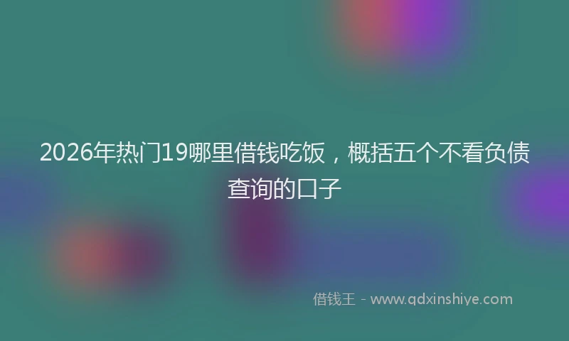 2026年热门19哪里借钱吃饭，概括五个不看负债查询的口子