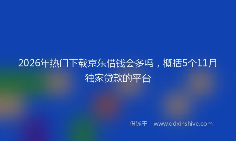 2026年热门下载京东借钱会多吗，概括5个11月独家贷款的平台