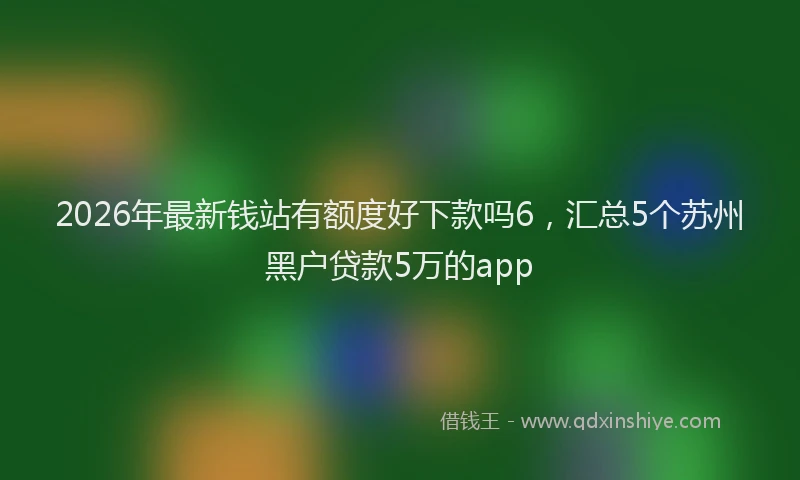 2026年最新钱站有额度好下款吗6，汇总5个苏州黑户贷款5万的app