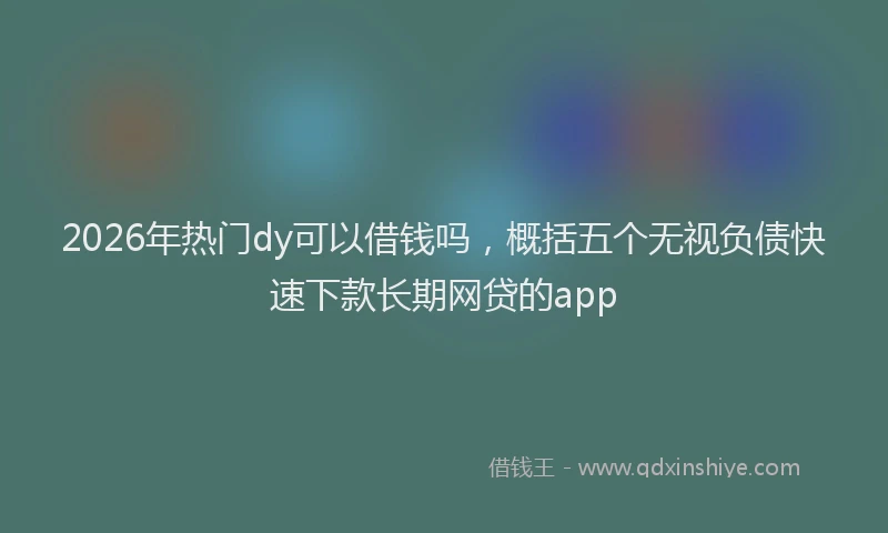 2026年热门dy可以借钱吗，概括五个无视负债快速下款长期网贷的app