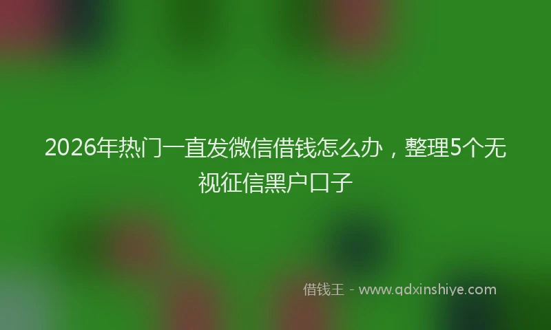 2026年热门一直发微信借钱怎么办，整理5个无视征信黑户口子
