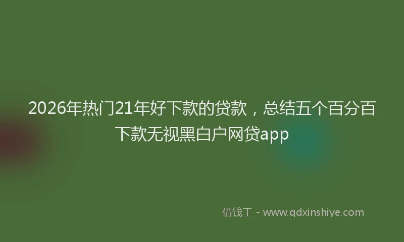 2026年热门21年好下款的贷款，总结五个百分百下款无视黑白户网贷app