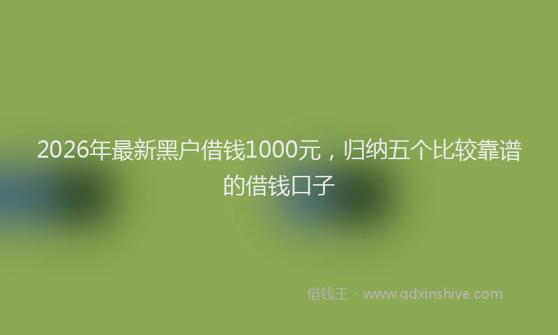 2026年最新黑户借钱1000元，归纳五个比较靠谱的借钱口子