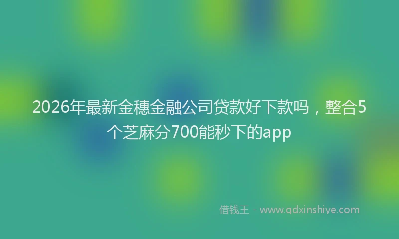 2026年最新金穗金融公司贷款好下款吗，整合5个芝麻分700能秒下的app