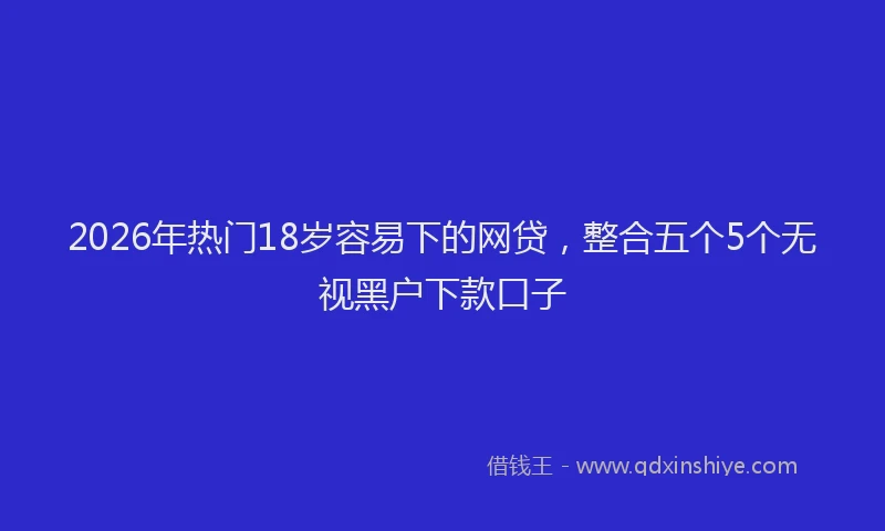 2026年热门18岁容易下的网贷，整合五个5个无视黑户下款口子
