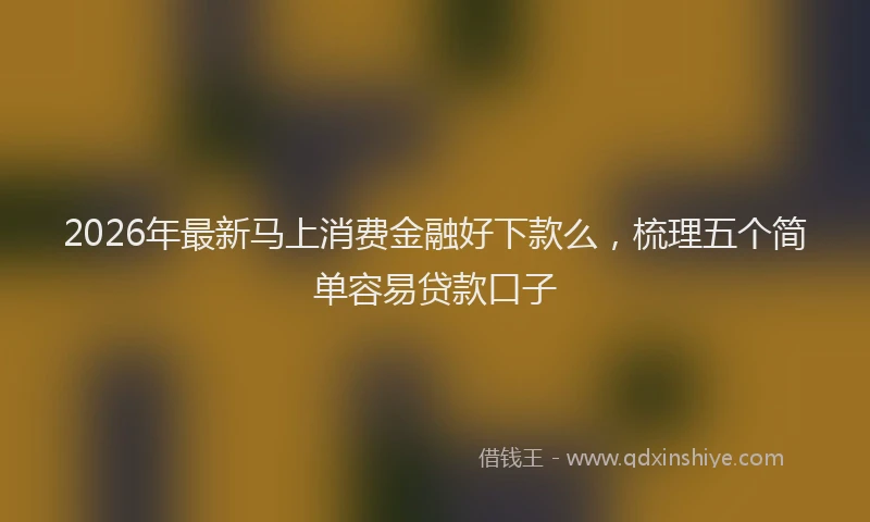 2026年最新马上消费金融好下款么，梳理五个简单容易贷款口子