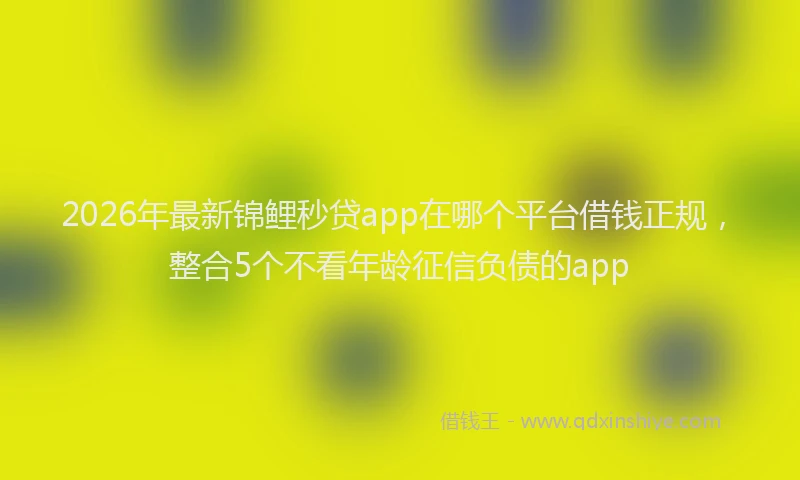 2026年最新锦鲤秒贷app在哪个平台借钱正规，整合5个不看年龄征信负债的app